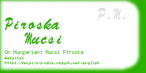 piroska mucsi business card